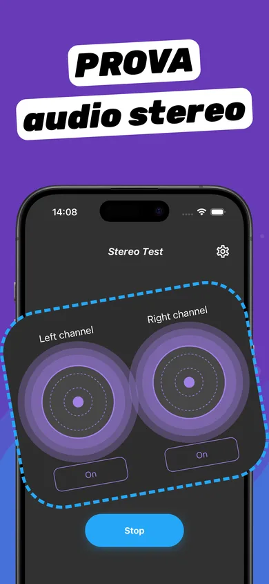 Test dell’altoparlante sinistro e destro dell’iPhone in Clear Wave